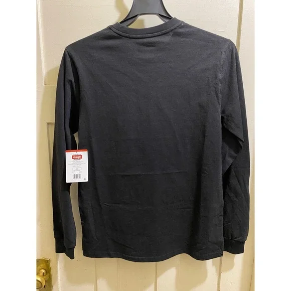 Wrangler Workwear Mens Long Sleeve Pocket T-Shirt Black Heavyweight RelaxedFit S - Picture 4 of 4